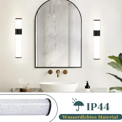 Nettlife Lot 2 Lampes Miroir LED 6W 30CM IP44 Blanc Neutre 4000K Salle de Bain Noire* Miroir Grossissant Lumineux