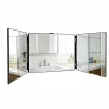 Nettlife Miroir de maquillage à hauteur réglable et design en trois parties Miroir plat et indéformable* Miroir Simple