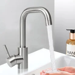 Nettlife robinet de cuisine robinet de lavabo de salle de bains robinet de salle de bains en acier inoxydable haute pression