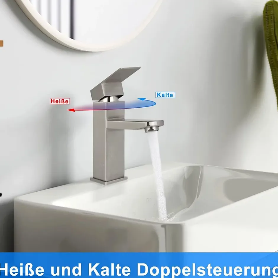 Nettlife robinet d'évier robinet chaud/froid robinet haute pression en acier inoxydable* Robinet Lavabo Et Vasque