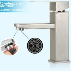 Nettlife robinet d'évier robinet chaud/froid robinet haute pression en acier inoxydable* Robinet Lavabo Et Vasque