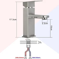 Nettlife robinet d'évier robinet chaud/froid robinet haute pression en acier inoxydable* Robinet Lavabo Et Vasque