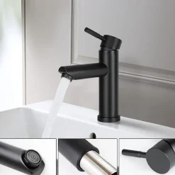 Nettlife robinet d'évier robinet chaud/froid robinet haute pression en acier inoxydable