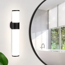 Nettlife 6W 30CM LED Salle de Bain IP44 Blanc Neutre 4000K Lampe Miroir Noir Moderne* Miroir Grossissant Lumineux