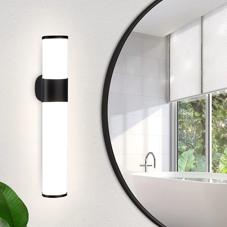 Nettlife 6W 30CM LED Salle de Bain IP44 Blanc Neutre 4000K Lampe Miroir Noir Moderne* Miroir Grossissant Lumineux