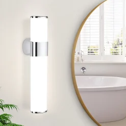 Nettlife 6W 30CM LED Salle de Bain IP44 Blanc Neutre 4000K Lampe Miroir Chrome Moderne