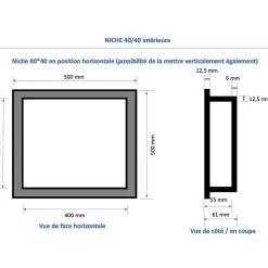 U-tile Niche de douche à carreler - format intérieur 40 x 40 cm - 5,5 cm de profondeur* Niche De Salle De Bains