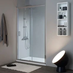 Kiamami Valentina Niche de douche avec porte coulissante 100 cm en verre 6 mm - new giada* Porte De Douche