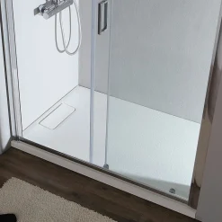 Kiamami Valentina Niche de douche avec porte coulissante 100 cm en verre 6 mm - new giada* Porte De Douche