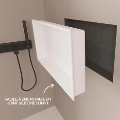 Italbox Niche de Douche Blanc Satiné - 30x60 cm - Rangement Mural Salle de Bain - NOOK