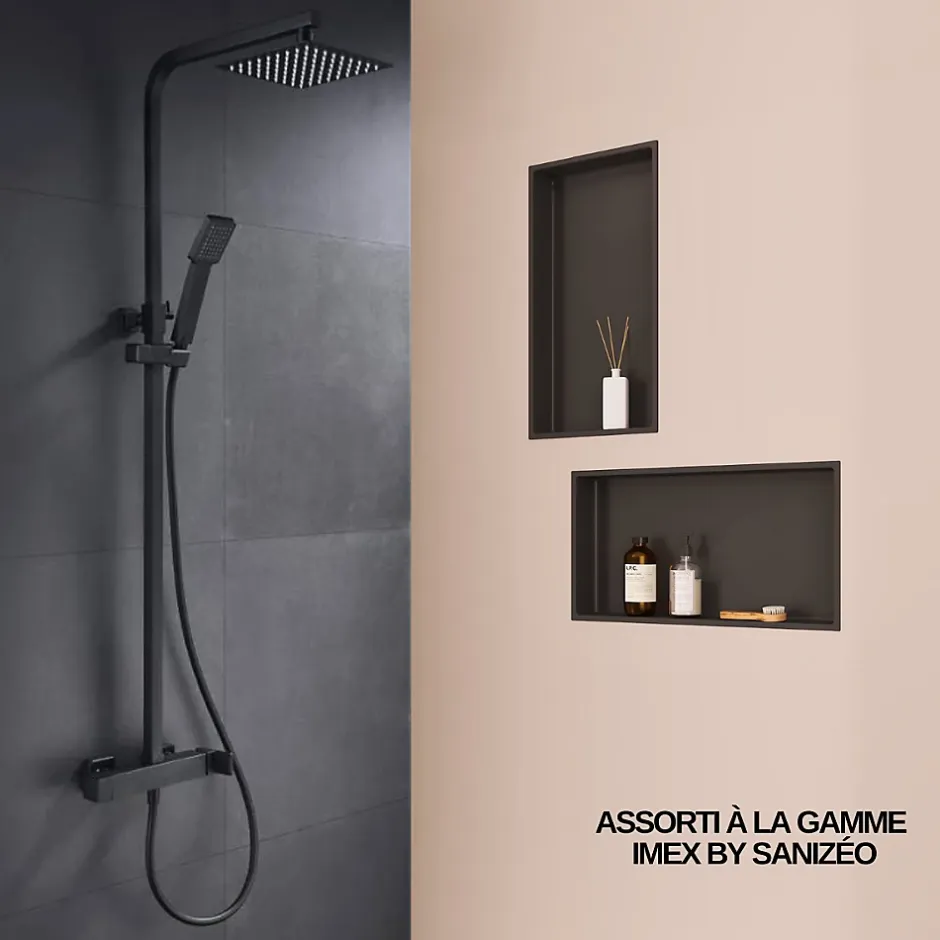 Italbox Niche de Douche Blanc Satiné - 30x30 cm - Rangement Mural Salle de Bain - NOOK* Niche De Salle De Bains