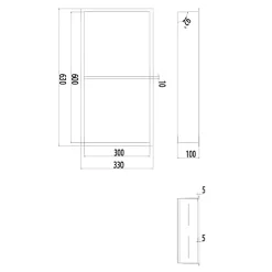 Ledimex Niche de Douche Mural 33 x 63 cm - Rangement Salle de Bain en finition Or Brossé - ARTIC