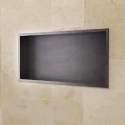 Ledimex Niche de Douche Mural 63 x 33 cm - Rangement Salle de Bain en finition Noir Métal - PACIFIC* Niche De Salle De Bains