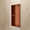 Ledimex Niche de Douche Mural 33 x 63 cm - Rangement Salle de Bain en finition Cuivré - ARTIC