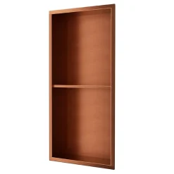 Ledimex Niche de Douche Mural 33 x 63 cm - Rangement Salle de Bain en finition Cuivré - ARTIC