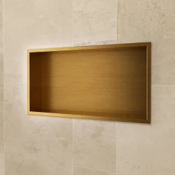 Ledimex Niche de Douche Mural 63 x 33 cm - Rangement Salle de Bain en finition Or Brossé - PACIFIC* Niche De Salle De Bains