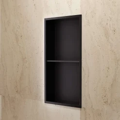 Ledimex Niche de Douche Mural 33 x 63 cm - Rangement Salle de Bain en finition Noir Mat - ARTIC