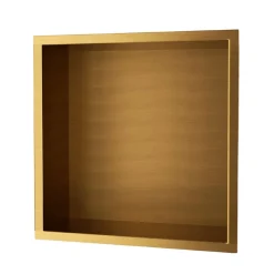 Ledimex Niche de Douche Mural 33 x 33 cm - Rangement Salle de Bain en finition Or Brossé - ATLANTIC