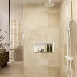 Ledimex Niche de Douche Mural 63 x 33 cm - Rangement Salle de Bain en finition Noir Mat - PACIFIC