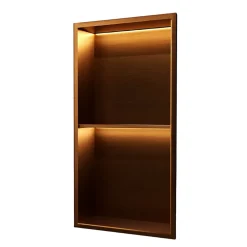 Ledimex Niche de Douche Mural Éclairage Led 33 x 63 cm - Rangement Salle de Bain en finition Cuivré - MARSHALL* Niche De Salle De Bains