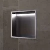 Ledimex Niche de Douche Mural Éclairage Led 33 x 33 cm - Rangement Salle de Bain en finition Noir Métal - INDIC* Niche De Salle De Bains