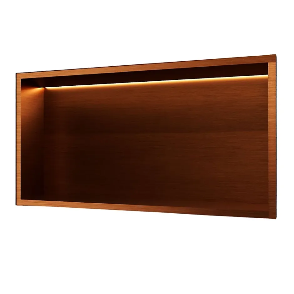 Ledimex Niche de Douche Mural Éclairage Led 63 x 33 cm - Rangement Salle de Bain en finition Cuivré - OCEANIC* Niche De Salle De Bains