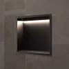 Ledimex Niche de Douche Mural Éclairage Led 33 x 33 cm - Rangement Salle de Bain en finition Noir Mat - INDIC