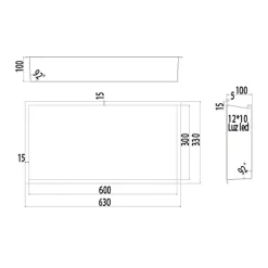 Ledimex Niche de Douche Mural Éclairage Led 63 x 33 cm - Rangement Salle de Bain en finition Niquel Brossé - OCEANIC