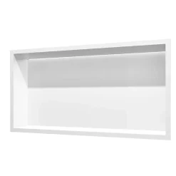 Ledimex Niche de Douche Mural Éclairage Led 63 x 33 cm - Rangement Salle de Bain en finition Blanc Satiné - OCEANIC