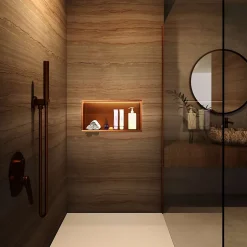 Ledimex Niche de Douche Mural Éclairage Led 63 x 33 cm - Rangement Salle de Bain en finition Blanc Satiné - OCEANIC