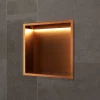 Ledimex Niche de Douche Mural Éclairage Led 33 x 33 cm - Rangement Salle de Bain en finition Cuivré - INDIC