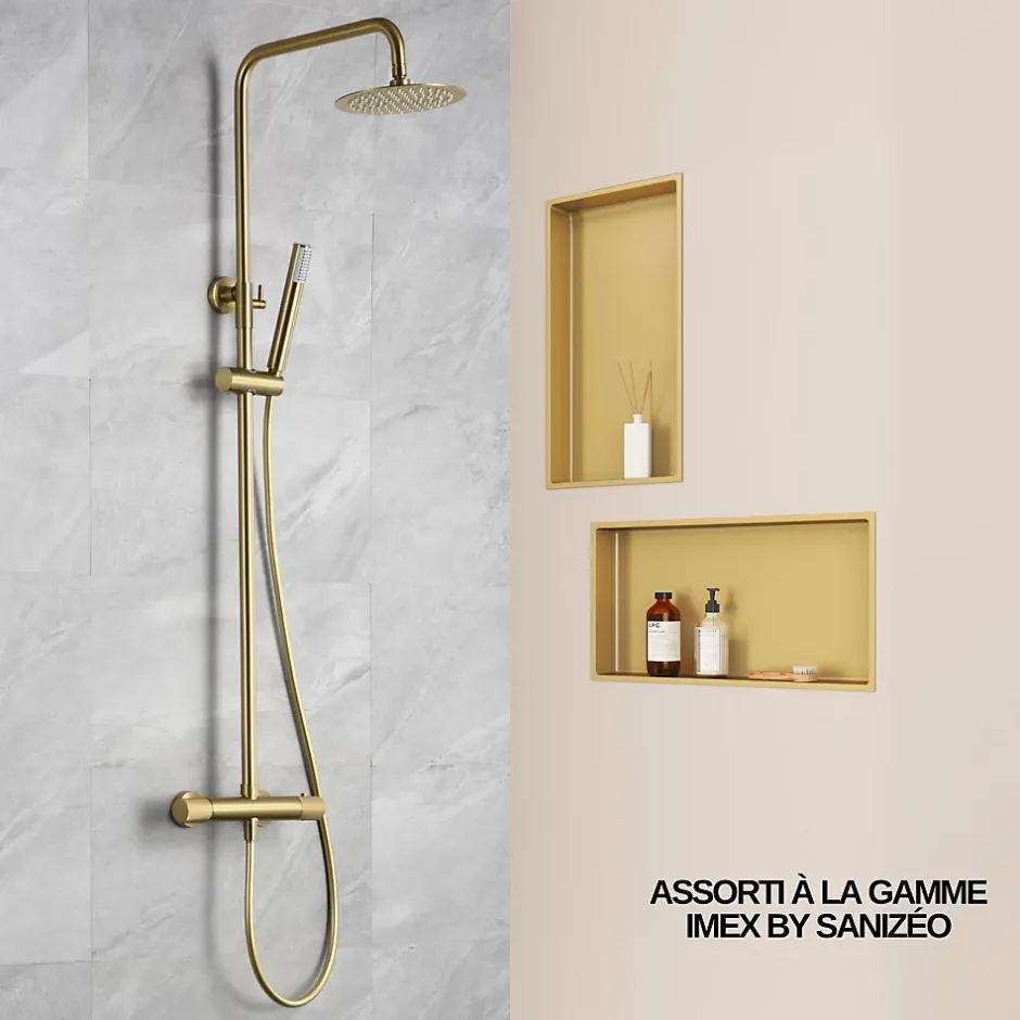 Italbox Niche de Douche Or Satiné - 30x60 cm - Rangement Mural Salle de Bain - NOOK* Niche De Salle De Bains