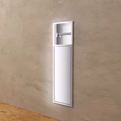 Ledimex Niche de WC 17 x 60 cm - Rangement Mural Encastrable en finition Niquel Brossé - EGEAN