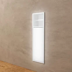 Ledimex Niche de WC 17 x 60 cm - Rangement Mural Encastrable en finition Blanc Satiné - EGEAN