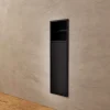 Ledimex Niche de WC 17 x 60 cm - Rangement Mural Encastrable en finition Noir Mat - EGEAN