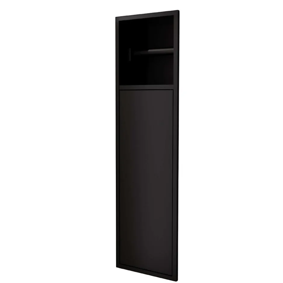 Ledimex Niche de WC 17 x 60 cm - Rangement Mural Encastrable en finition Noir Mat - EGEAN
