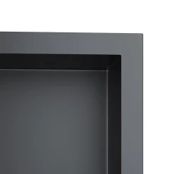 Sirhona Niche inox 300x300x95mm - Encastrée + Bac à douche + Verticale/Horizontale + Noir mat* Etagère Salle De Bains