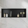 Sirhona Niche inox 900x300x100mm - Encastrée + Bac à douche + Verticale/Horizontale + Noir mat* Etagère Salle De Bains