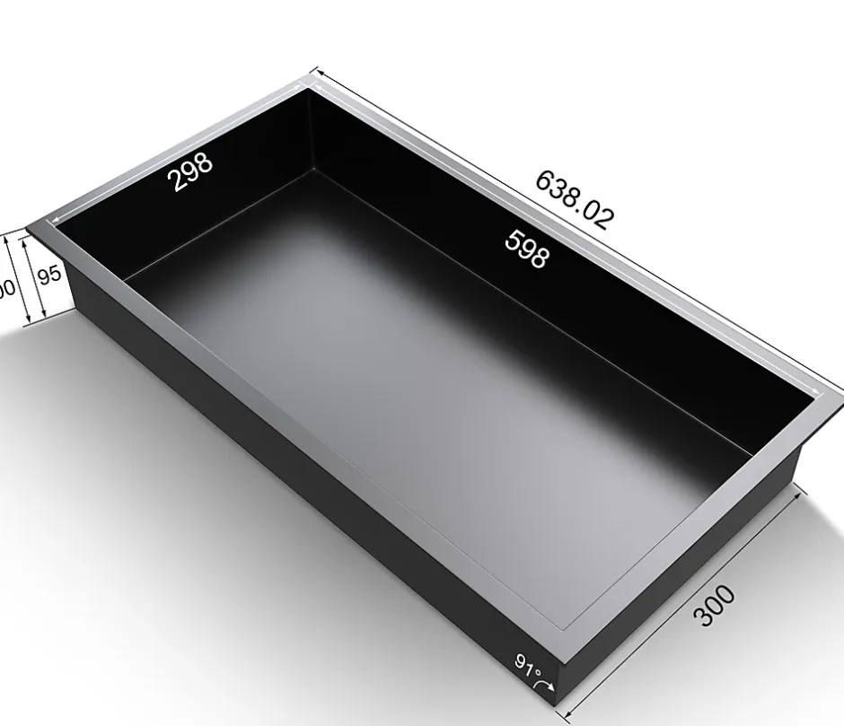 Sirhona Niche inox 600x300x100mm - Encastrée + Bac à douche + Verticale / Horizontale + Noir mat* Etagère Salle De Bains