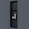 Bernstein Niche murale de douche avec rebords, étagère encastrable douche acier inox avec compartiments - 90x30x10cm - NT309010X Noir