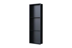 Bernstein Niche murale de douche avec rebords, étagère encastrable douche acier inox avec compartiments - 90x30x10cm - NT309010X Noir