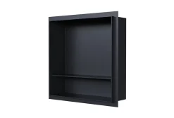 Bernstein Niche murale de douche avec rebords, étagère encastrable douche acier inox avec compartiment - 30x30x10cm - NT303010X Noir* Niche De Salle De Bains