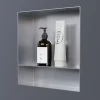 Bernstein Niche murale de douche avec rebords, étagère encastrable douche acier inox avec compartiment - 30x30x10cm - NT303010X Acier brossé* Niche De Salle De Bains