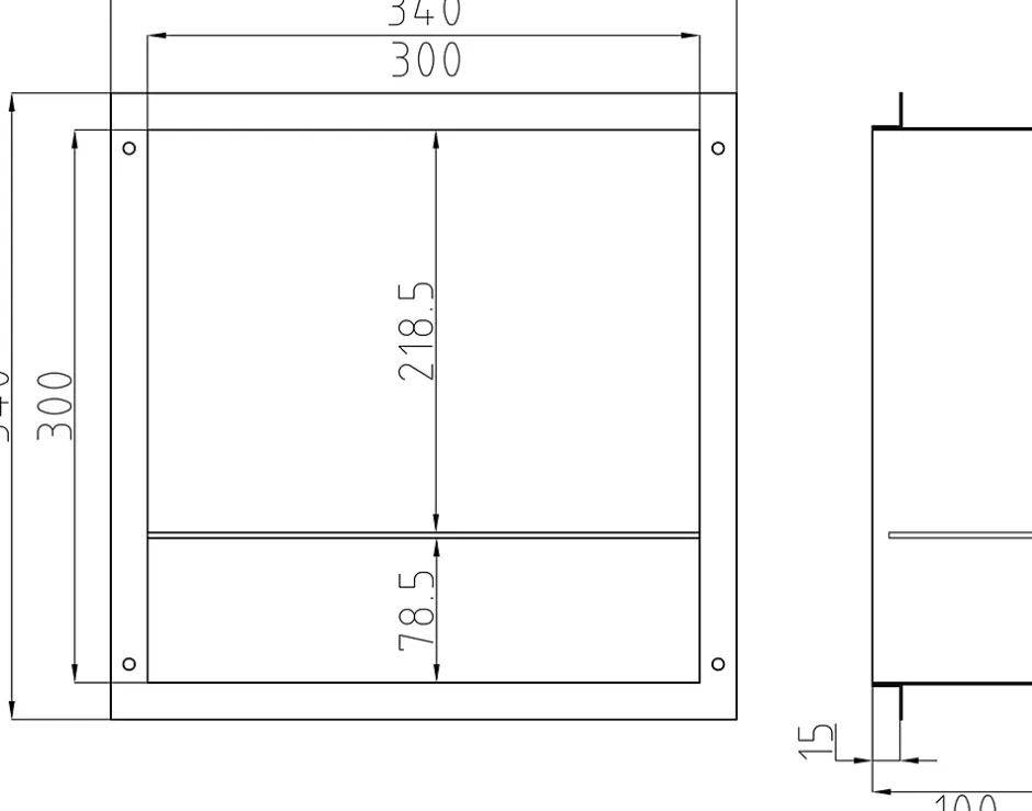 Bernstein Niche murale de douche avec rebords, étagère encastrable douche acier inox avec compartiment - 30x30x10cm - NT303010X Acier brossé* Niche De Salle De Bains