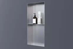 Bernstein Niche murale de douche sans rebords, étagère encastrable douche acier inox - 60x30x10cm - NT306010X Acier brossé