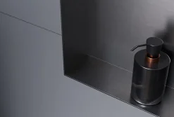 Bernstein Niche murale de douche sans rebords, étagère encastrable douche acier inox - 60x30x10cm - NT306010X Gun métal