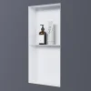 Bernstein Niche murale de douche sans rebords, étagère encastrable douche acier inox - 60x30x10cm - NT306010X Blanc