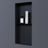 Bernstein Niche murale de douche sans rebords, étagère encastrable douche acier inox - 60x30x10cm - NT306010X Noir* Niche De Salle De Bains