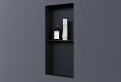 Bernstein Niche murale de douche sans rebords, étagère encastrable douche acier inox - 60x30x10cm - NT306010X Noir* Niche De Salle De Bains