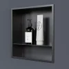 Bernstein Niche murale de douche, étagère encastrable douche acier inox avec compartiment - 30x30x10cm - NT303010X Gun métal